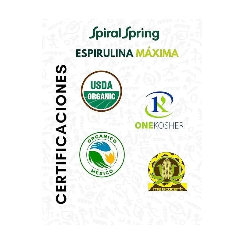 Organic Spirulina Algae Maximum Natural Spirulina 500 Tablets.