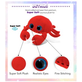 DolliBu Red Crab Stuffed Animal - Super Soft Big Eyes Crab Plush Toy, Cute Crab Ocean Stuffed Animal for Boys and Girls, Adorable Red Stuffed Animal Crab Gifts for Kids, Teens, and Adults - 6 Inches