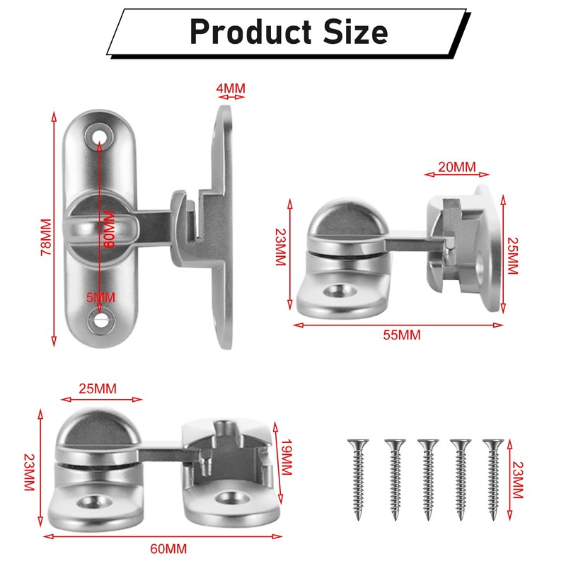 Sliding Door Locks, 90/180 Sliding Door Bolt for Sliding Doors,