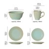 16-Piece Dinnerware Set for 4, Ceramic Plates, Bowls and Mugs,