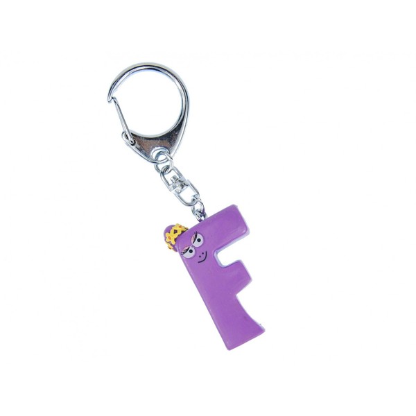 Miniblings F Barbapapa Key Ring Chain Letter Initial Purple
