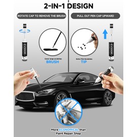 EVOOOR Black Obsidian(KH3) Touch Up Paint Compatible with Infiniti Exact Match 2 in 1 Touch up Paint for Chips and Nicks Repair