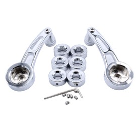 SHLPDFM 2 Sets Window Crank Handle Chrome Billet Aluminum 4 1/4 Window Crank Handle Fits for Hot Rod Chevy Ford Chrysler