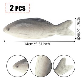 2Pieces Artificial Fake Fish Toy Kids Pretend Play Prop Desktop Decoration Lifelike Artificial Fake Fish Model for Children Sea Animals Toys
