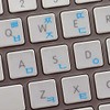 MAC Korean Keyboard Labels Layout with Blue Lettering ON Transparent