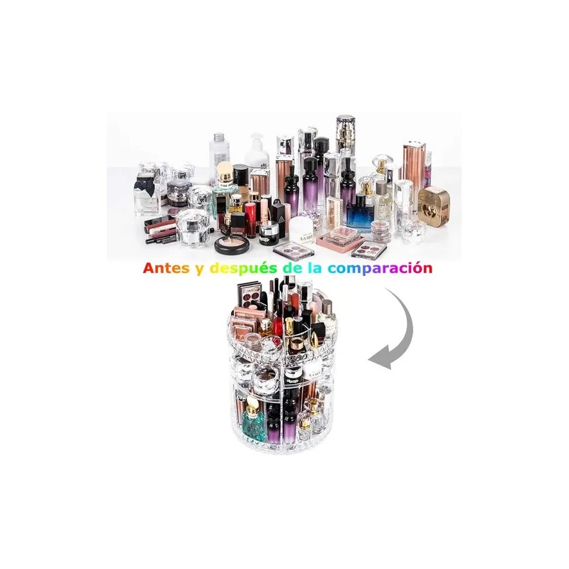 Organizador De Maquillaje Almacenamiento Con Rotación De 360