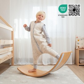 Ehrenkind® Muslin Sleeping Bag with Feet, 2.5 Tog, 100% Organic Cotton, Oeko Tex Certified, Natural with drops