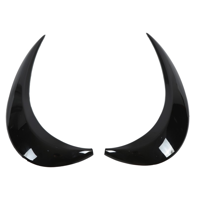 1 Pair Left Right Gloss Black Headlight Eyebrow Cover Trim