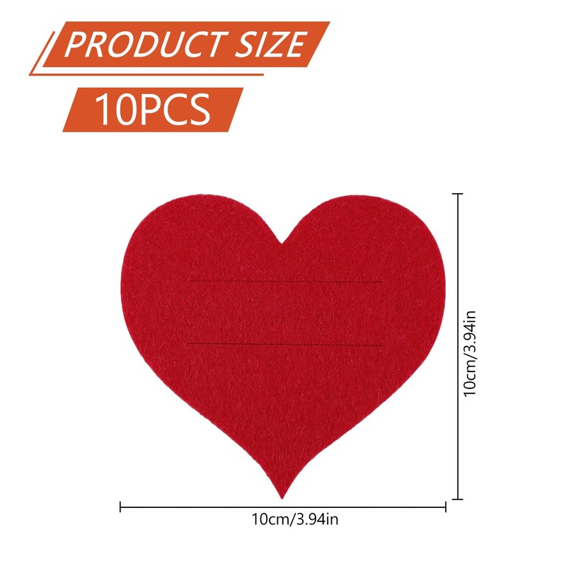 Tabanzhe 10 Pcs Heart-Shaped Felt Silverware Holder,Cutlery Holder Bags Tableware