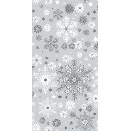 Christmas Pocket Tissues, Winter Pocket Tissues Pack, Snowflake Winter Tissues Pocket Size, Christmas Hankies Pocket Tissues Silver and White - one Pack of 10 tissues