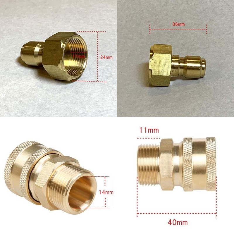 HOTEISON High Pressure Washer 3/8 One-Touch Coupler M22 Compatible, For