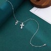 Warshion Cross Necklace Silver Plated Double Cross Pendant Necklace Dainty