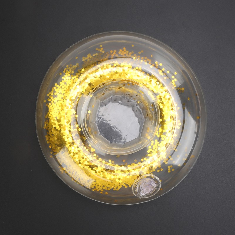 10pcs Round Gold Sequins Inflatable Drink Cup Holders Swimming Pool