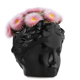 DOMIVKA Small Head Planter - Ceramic Face Planter Pots for Indoor Plants, Cute Funny Succulent Pot with Drainage Hole, Unique Gift, 3.9"