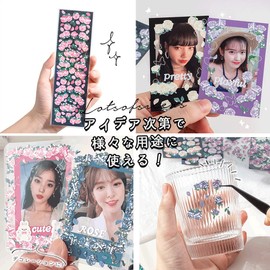 moin Moin 2304sl238 Stickers, 12 Types, Set of 12 Roses, Roses, Large Amounts, Mini Decoration, Glitter, Ribbon, Transparent, Colorful, Small, Specialized Colors, Flowers, Red, Purple, Green, Aqua,