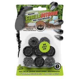 Slipstick Gorilla Outdoor 1 inch Furniture Feet Floor Protectors/Weatherproof Berber Glides (Set of 8) Hammer On Furniture Pads for Outdoor & Indoor Use