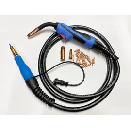 10FT Mig Welding Gun Replacement For Miller MDX100 MDX-100 1770028, Miller Multimatic 215,220 Millermatic 141,142,211 AccuLock Style Consumables (Mig Gun with .035" Kit)