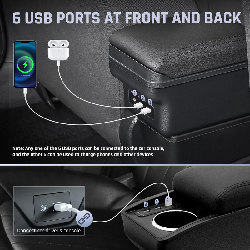 YJYWZH Car Armrest Storage Box for Honda Fit Jazz 2009-2013
