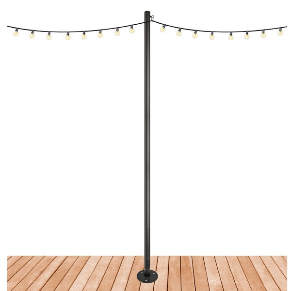 EXCELLO GLOBAL PRODUCTS Premium String Light Pole - 1 Pack