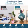 Globe Pen Holder for Desk Organization – Resin Geographic Pencil