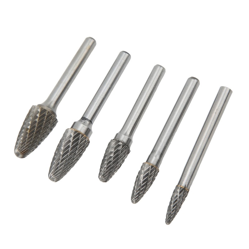 Double Cut Carbide Rotary File Bit Set 6mm Diameter Shank