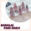 BABALAL Punk Press on Fake Nails Long Stiletto Pink Ombre