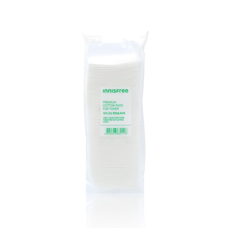 Innisfree 80 cotton pads, 5 packs / 이니스프리 닦아 쓰는
