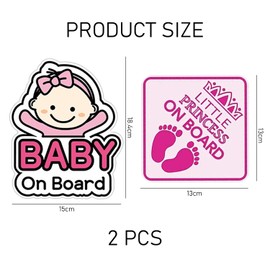2 Stück Auto-Warnaufkleber, Autozubehör, Autoschilder, Auto-Sicherheitsschilder, wasserdichte Autoaufkleber, Sicherheitswarnschilder, Kinder im Auto-Schilder (Rosa)