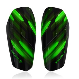 Vizari Salinas Soccer Slip-in Shin Guard with Pocket Sleeve | for Kids and Adults (Green/Black, Medium)