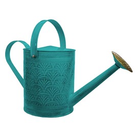 Robert Allen by Headwind Aurora Watering Can, 2 Gallon Capacity, Metal Vintage Powder-Coated Steel, Indoor & Outdoor Garden Use – Surf Blue