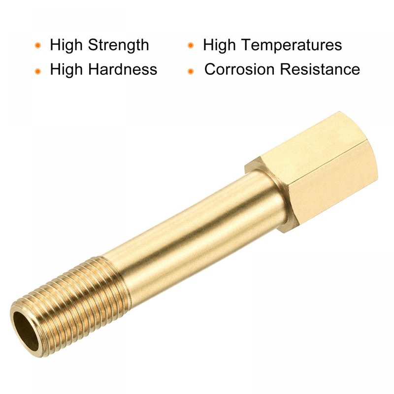 sourcing map Brass Pipe Fitting G1/4 Female to G1/4 Male