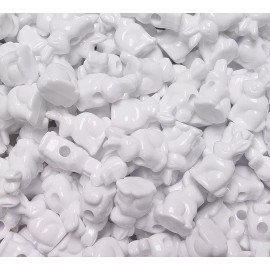 JOLLY STORE Crafts® White Easter Bunny Rabbit shape pony beads made USA Church School kids crafts