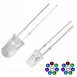 100 pieces 3 mm RGB LED diodes, slow flashing LEDs, 3.0-3.4 V, 20 mA multi-coloured F3 dynamic LEDs for DIY, lighting project, handmade