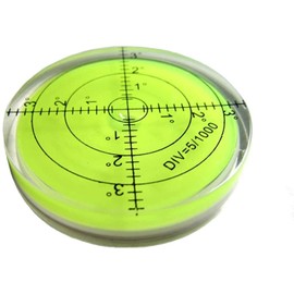 High Precision Horizontal Bubble Acrylic Case Bullseye Spirit Bubble Surface Level Round Inclinometers for Surveying Instruments and Tribrachs, Accuracy 15'/2 (Green)60x12mm (DE1688)