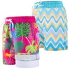 BIG ELEPHANT 2 Packs Boys Swim Trunks with Compression Liner,