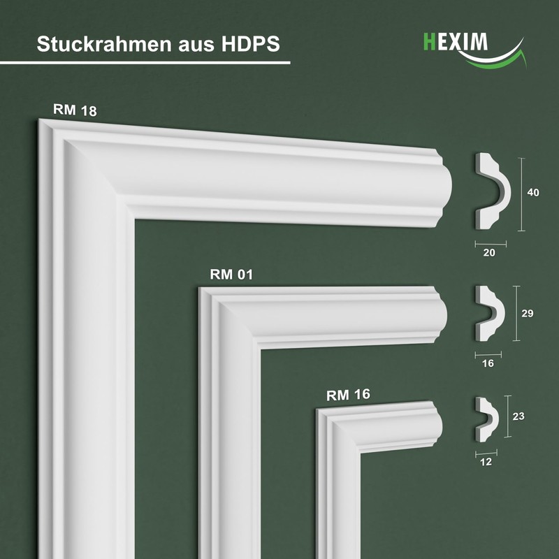 HEXIM Stucco Moulding Wall Frame Sets HDPS White - Choice