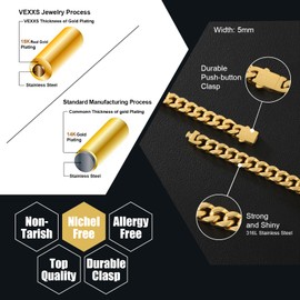 VEXXS Mens Chain 5mm 7mm
