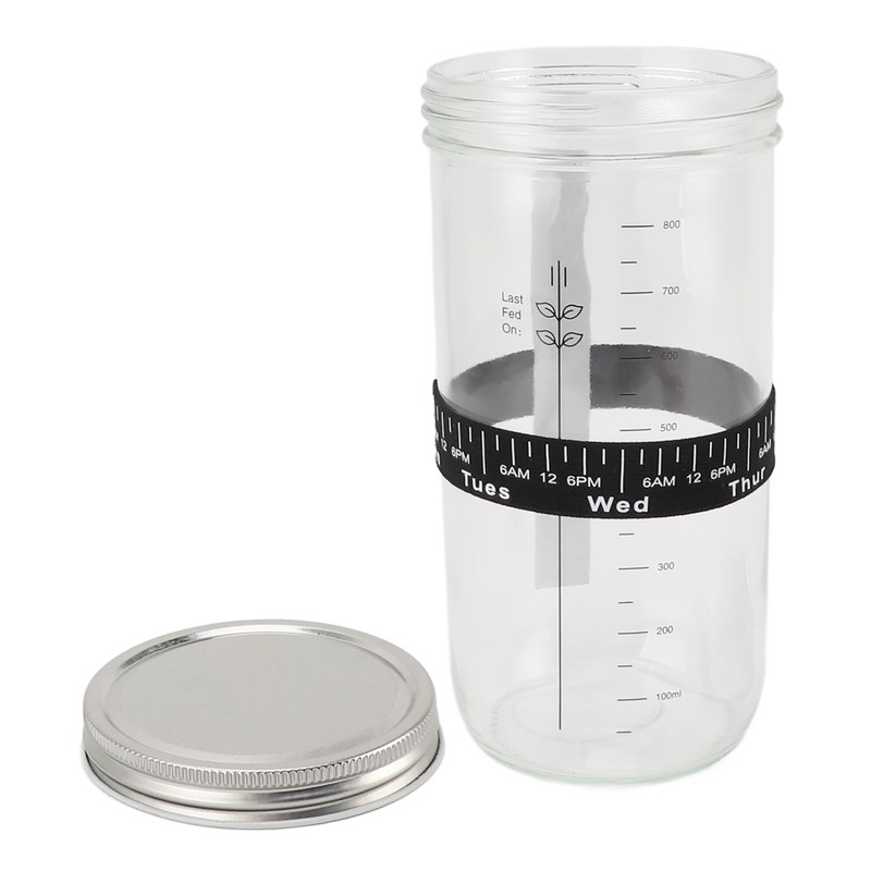 Sourdough Bread Starter Kit 34oz Glass Jar with Lid Date
