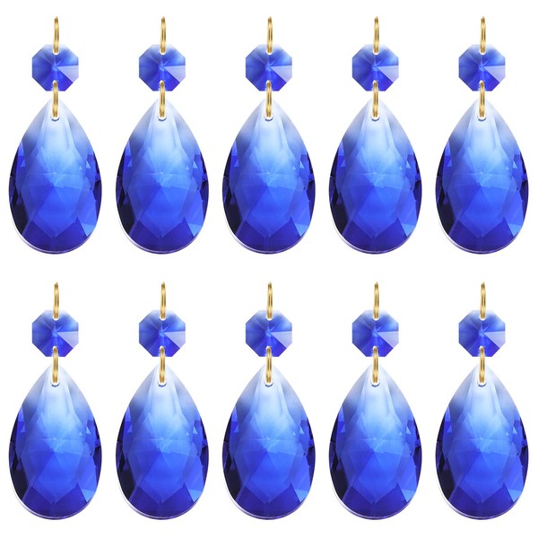 PATIKIL Teardrop Crystal Chandelier Pendants Beads, 10 Pack 60mm Length