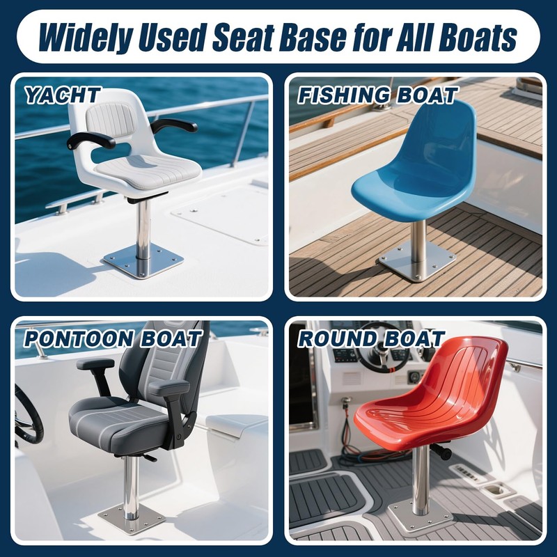 Boat Seat Pedestal 7" x 7" Boat Seat Base with