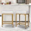 FLYZC White & Gold Counter Height Bar Stools Set of
