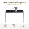ROZHOME Rectangular Dining Table with Mable Effect MDF Board Top