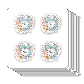 Pegatinas de reloj florales de 1 pulgada para álbumes de recortes, arte, manualidades, bricolaje para niños, diario, paquete de 80