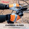 SAFEYEAR Chainsaw Gloves, M, White Cowhide & PVC Reinforced, EVA