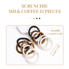 KOLZEMV Pack of 15 Women's Hair Bobbles Original Hair Bobbles Elastic Braid Bands Stylish Ponytail Holder for Women and Girls