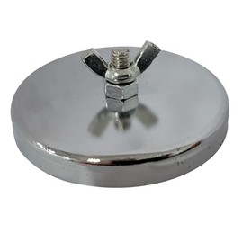 sourcing map Magnetic Flag Holder, 2.63 Inch Round Magnet Mounts with Locking Wing Nut for Wire Loop Flags Oversized Load Magnet Flag Truck Warning Flag (Pack of 2)