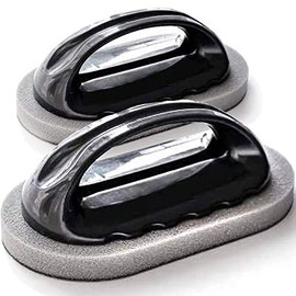 Kona Nano Scrub Pads with Handle - Reusable Emory Sponge Cast Iron & Metal Cleaning Tool - Perfectly Cleans BBQ Grills, Griddles, Smokers, Glass - Removes Rust (Set of 2)