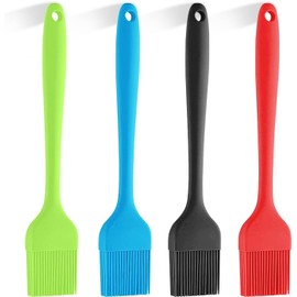 BBQ Basting Brush, 4 Pieces BBQ Basting Pastry Brush for BBQ, Grill, Baking, Cooking (4 Colours)