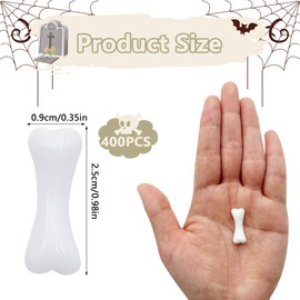 XIPEGPA 400 piezas de mini huesos de esqueleto de plástico, huesos falsos blancos, pequeños huesos en miniatura para manualidades, decoración de esqueleto, suministros de fiesta