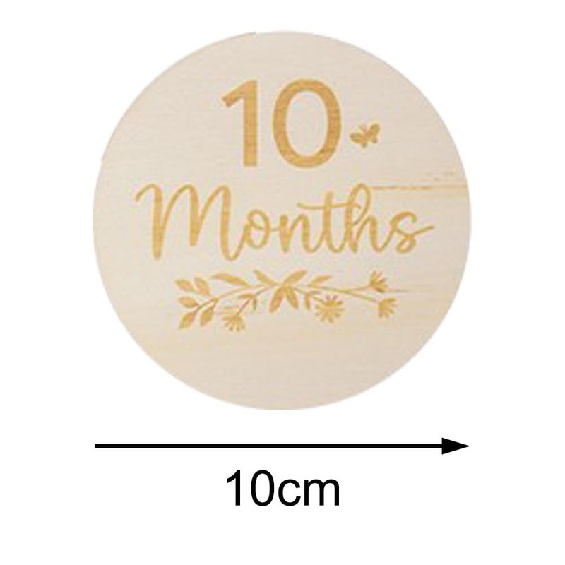 Wooden Milestone Discs with Bag Baby Newborn Keepsake Memories Pictures